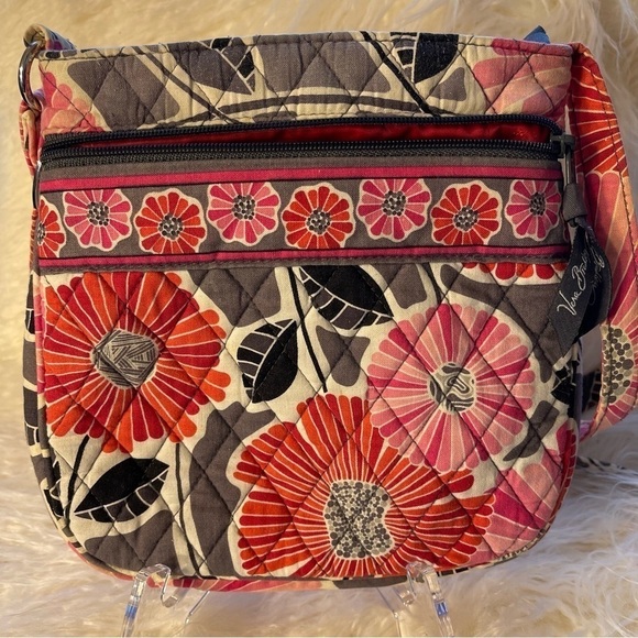Vera Bradley Small Crossbody Shoulder Bag Cherry Blossom Fabric Pink Red White - Picture 1 of 7